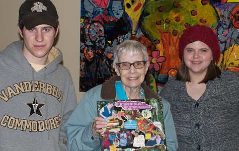 Pictured: Mary Jane Swaney (center) with Next Steps at Vanderbilt graduates Andrew Van Cleave and Elizabeth Story. Photo by Tony Maupin.