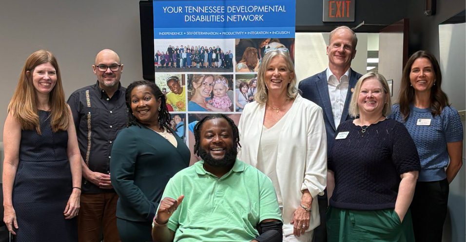 Group photo of Administration on Disabilities and Tennessee disability network representatives at the Vanderbilt Kennedy Center.